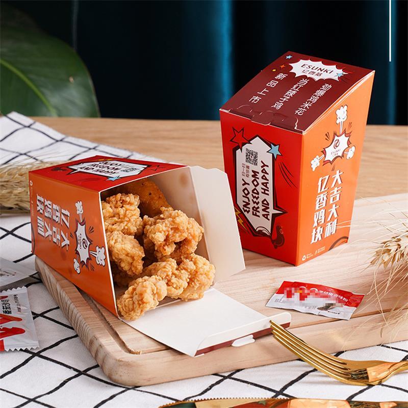 Customized productCustomized Take Away Food Grade Paper Hot Dog To Go French Fries Chicken Carton Burger Box Printing Fast Food