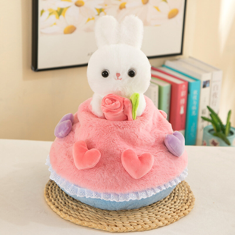 귀여운 꽃 공주 토끼 인형, 꽃 다발로 변신, 귀여운 토끼 장난감, 발렌타인 데이 선물, 35cm