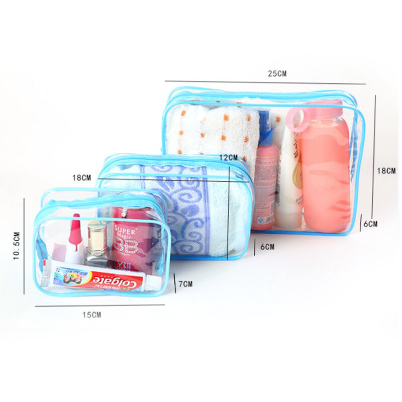 Transparante Pvc Cosmetische Tas Vrouwen Rits Clear Make Tassen Beauty Case Travel Make Up Organizer Opslag Bad Toilettas Wash Bag