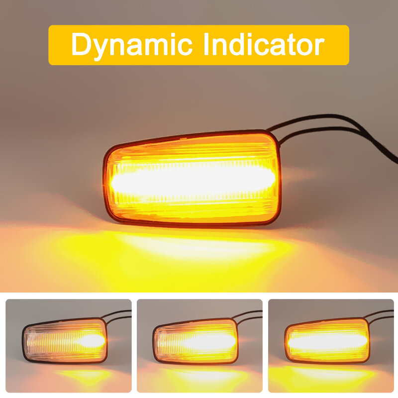 Conjunto de lámpara de marcador lateral LED dinámico de lente transparente de 12V para Fiat Scudo Combinato Ulysse/220, luz intermitente secuencial