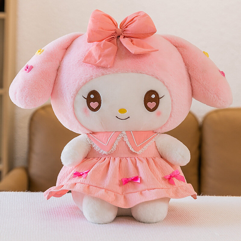New Sanrio Plush Doll Kawaii Princess Dress Kulomi Plush Toy 65cm Cute My Melody Sleeping Pillows Birthday Gifts for Kids Girls