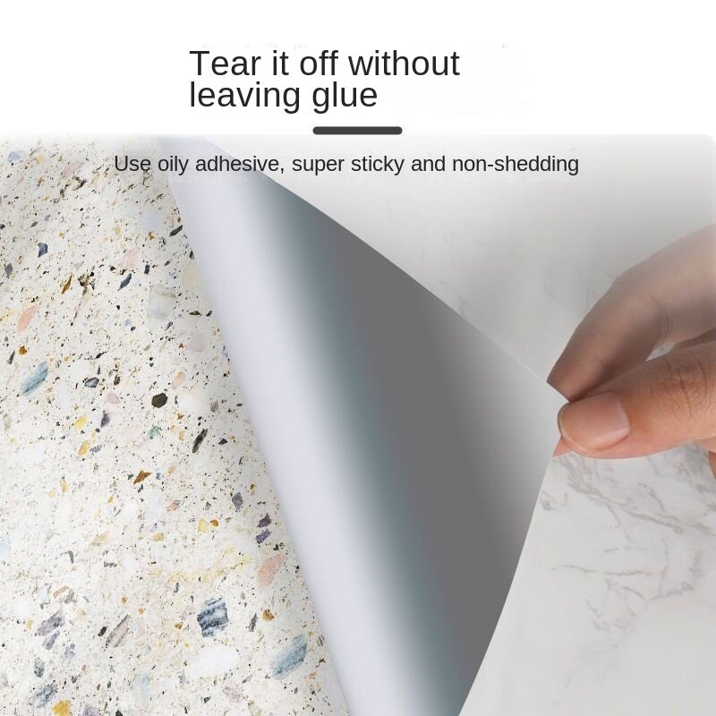 Papel tapiz a prueba de aceite de mármol de aluminio para gabinetes de cocina, pegatinas de pared extraíbles impermeables autoadhesivas para Baño