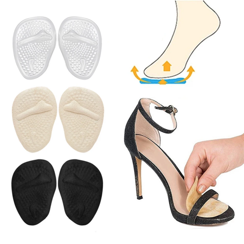 Bantalan Metatarsal silikon untuk wanita, sandal hak tinggi Non-slip bola bantal kaki untuk pereda nyeri kaki