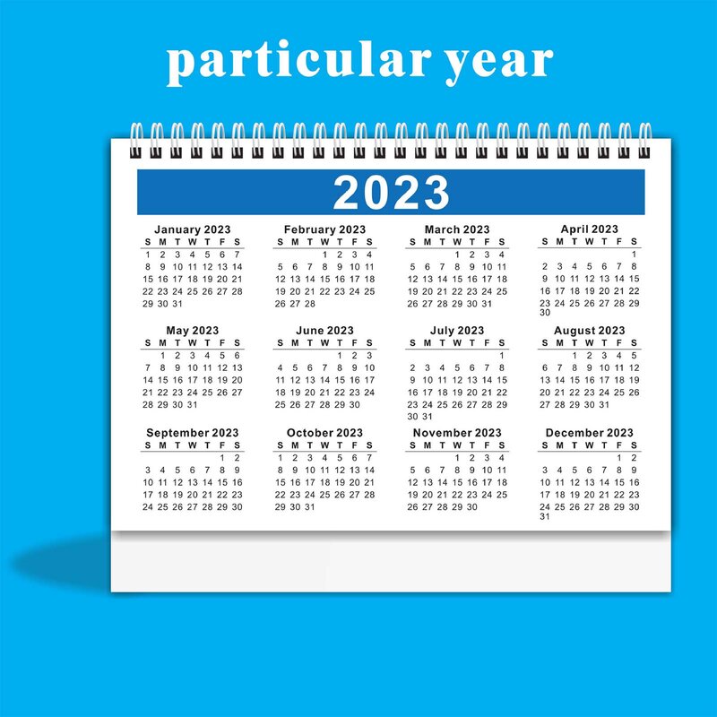 Petit calendrier créatif de bureau anglais de 2023, calendrier mensuel de janvier 2023 à décembre, avec Design rabattable