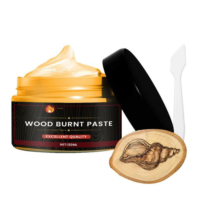 Wood Burning Paste Easy to Apply Burn Paste for Wood Craft Combustion Gel Multifunctional DIY Pyrography Accessories for Paper