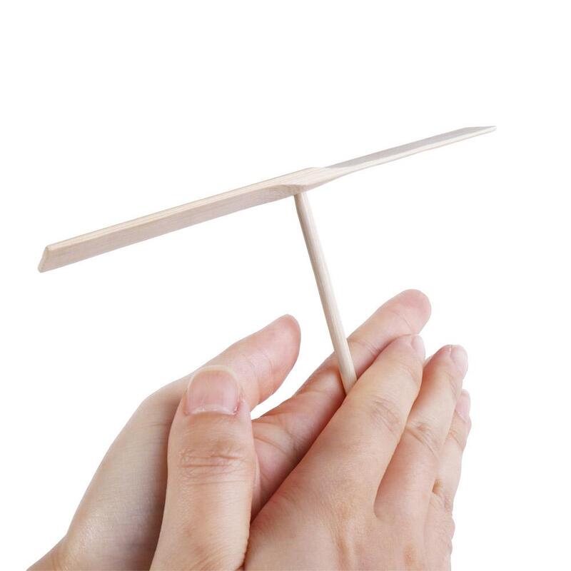 ของเล่นเด็กของขวัญสำหรับเด็กบินดิสก์แบบใบพัดถูมือใบพัดไม้ไผ่มังกรบินของเล่นบินใบพัดไม้ไผ่แมลงปอ