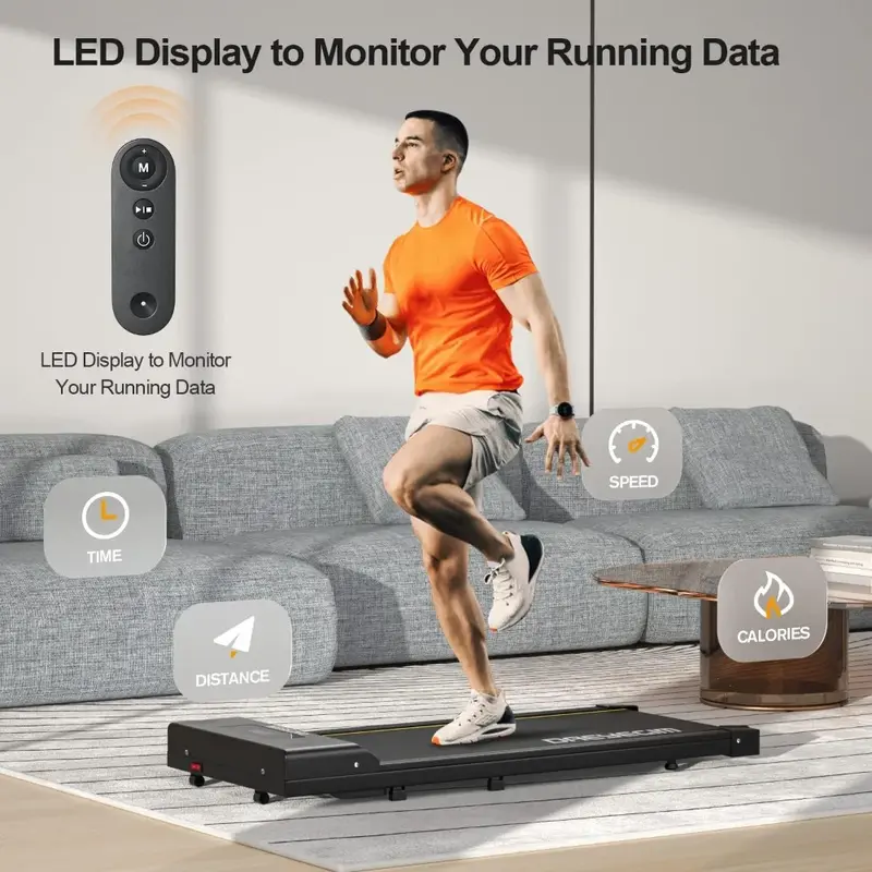Esteira de caminhada portátil com controle remoto, máquina de jogging doméstica, 2 em 1, frete grátis, display LED