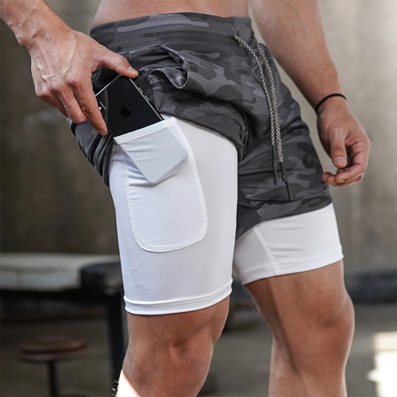 Men's Anime Hunter x Hunter Gym Shorts Bilayer 2-in-1 Breathable Quick-drying Absorb Sweat Sports Short Gym Jogging Pants