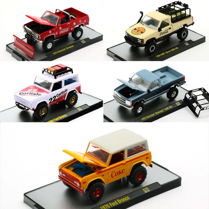 Collection de jouets de voiture en alliage moulé sous pression pour garçons, véhicule de station Wagon, Van, Ford Bronco, Dodge, Hotwheels, BIN-3, M2, Machine 1/64