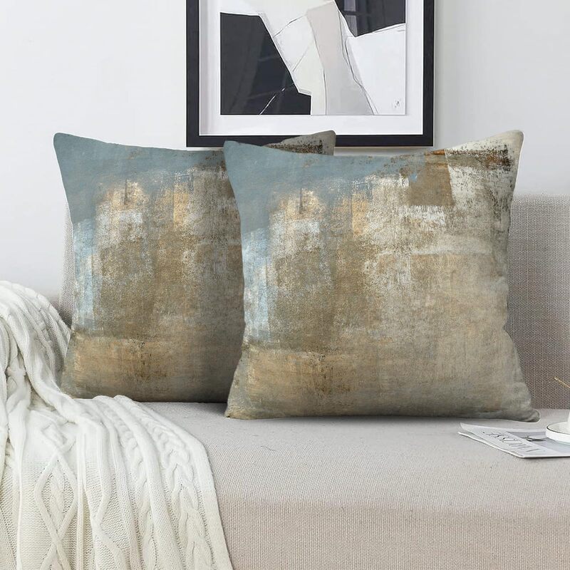 Наволочка в стиле абстрактного искусства, современные нейтральные декоративные подушки, наволочка для дивана, набор из 2 шт., 18x18 дюймов