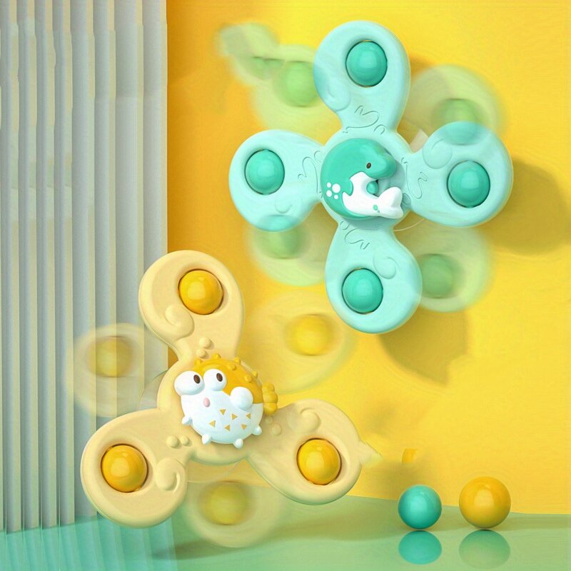 1 szt. Przyssawki Fidget Spinner zabawki uwalniają stres i niepokój dzieci z zabawkami do spinningu sensorycznego prezenty dla 18 miesięcy