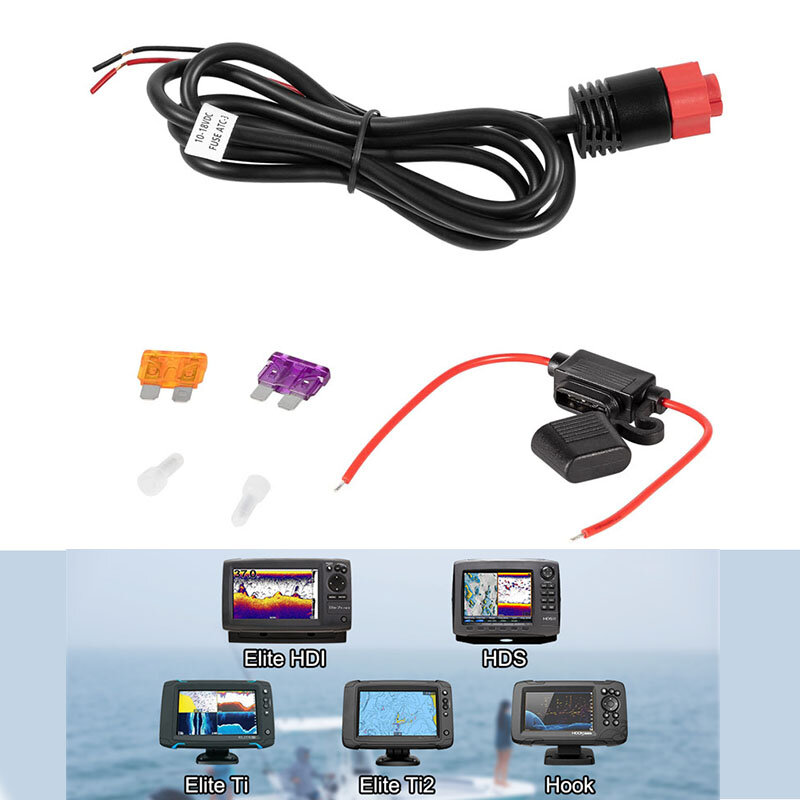 Cable de alimentación HDS/Elite/Hook, 3 pies, 2 cables de potencia para Lowrance HDS, Elite FS, Elite Ti2, gancho, accesorios para barcos Mark, 000-14041-001