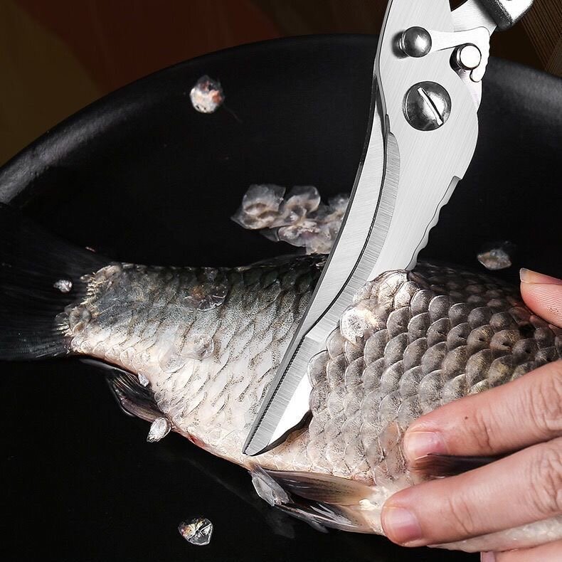 Gunting Dapur Pisau Baja Tahan Karat Tulang Ayam Daging Ikan Udang Serbaguna Sayuran Pemotong Tugas Berat Gunting Unggas