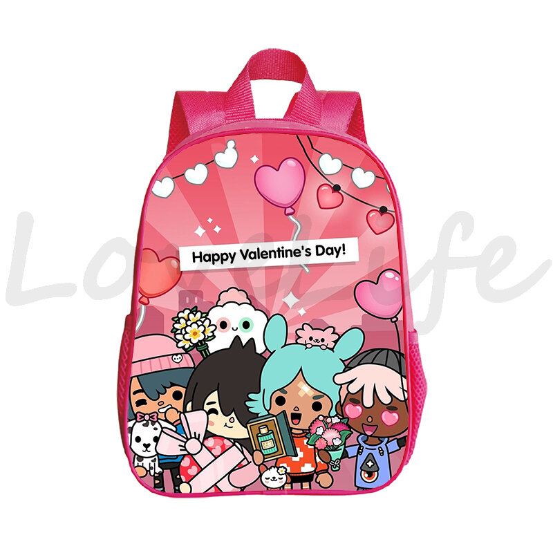 Toca Life World zaini bambini Kawaii Pink zaino Toddler Kindergarten Bag Girls Schoolbag 3D Print Toca Boca Kids Mochila