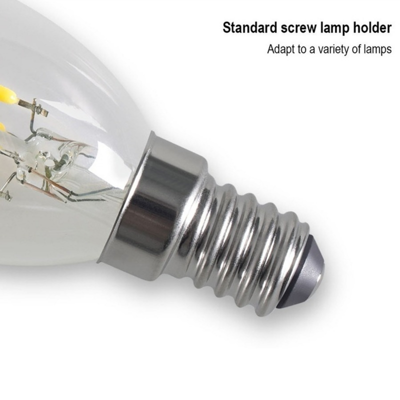 VnnZzo 6pcs/lot E14 LED Bulb Filament Candle Lamp C35 Edison Vintage Style Cold/Warm White 2W/4W/6W Chandelier Light AC220V
