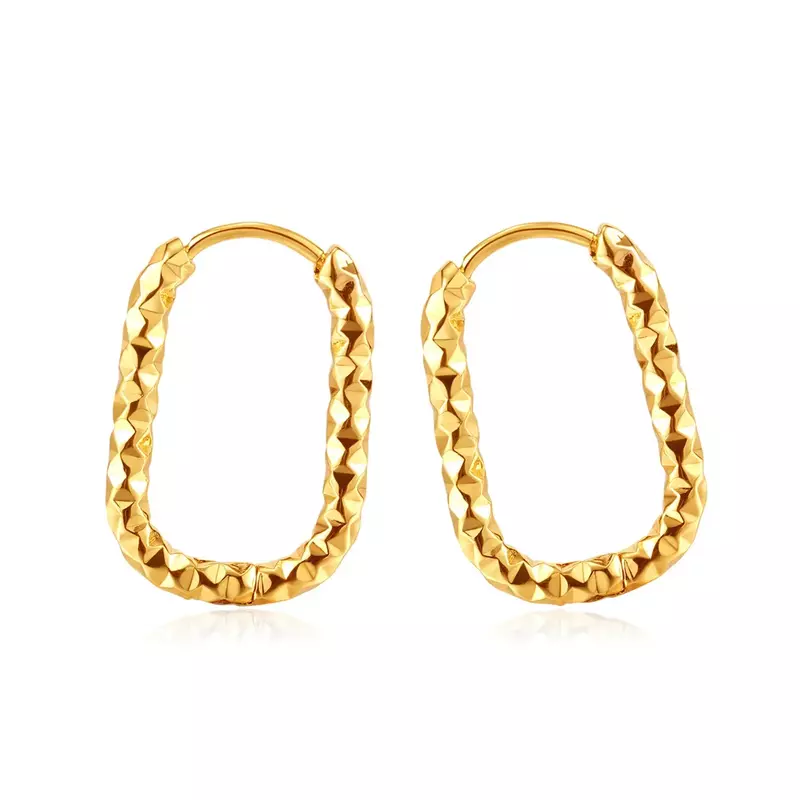 TE10 Stainless Steel Ear Buckle for Women Trendy Gold Color Small Large Circle Hoop Earrings Jewelry Accessories