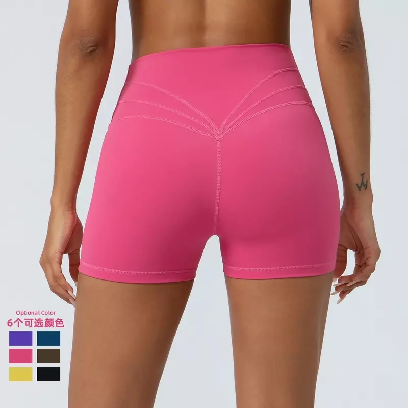Spodenki do jogi Butt Lift Stretch High Waist Running Fitness Shorts Cross Waist Tight Peach Butt Shorts Gym Workout Pants dla kobiet