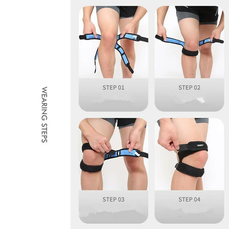 New 1Pcs Dual Patella Knee Straps Stabilizer Knee Joint Pain Relief Protection  Running Mountaineering Basketball Knee Pads