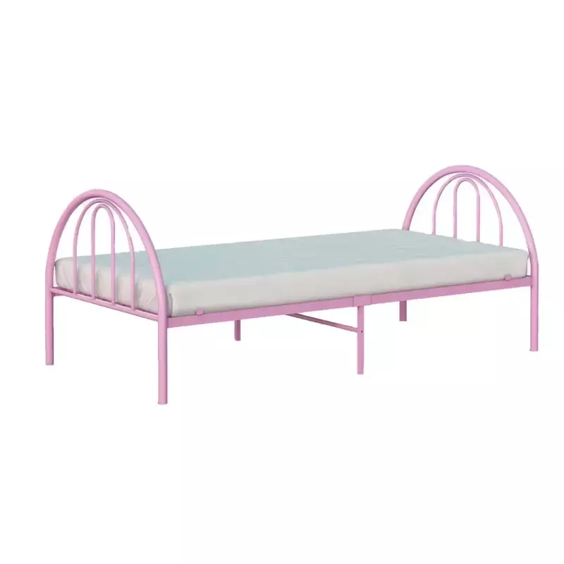Brooklyn Classic Metal Bed, Twin, Pink，Best Gift for Kids