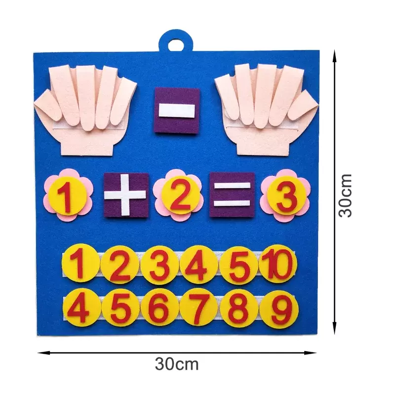 Criança montessori brinquedos números de dedo de feltro matemática brinquedo crianças contando aprendizagem precoce para crianças inteligência desenvolver 30*30cm