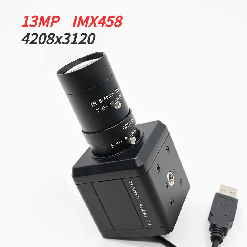 Câmera GXIVISION com driver USB de alta definição, plug and play livre, visão de máquina, lente CS, 5-50mm, 2,8-12mm, IMX458, 4208x3120, 13MP