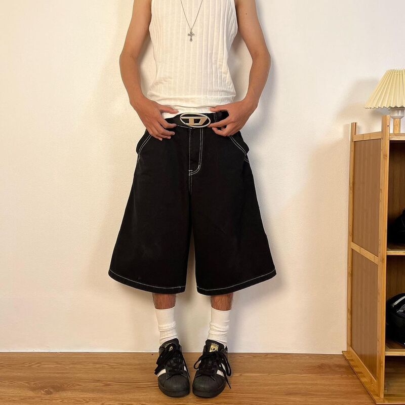 2024 estate di alta qualità ricamato skateboard Junior pantaloncini di jeans American street hip Hop retro y2k pantaloncini per uomo e donna
