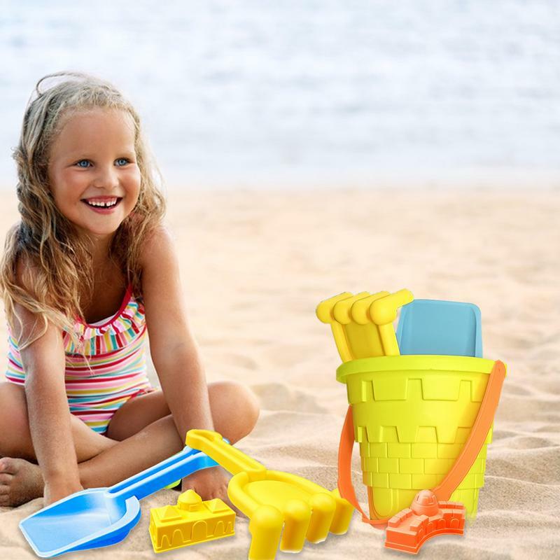 Summer Beach Sand Play Toy 5Pcs Travel Sand Toys Set Backyard Game for Kids Ages 3 Toddler Outdoor Toys Boosts Fine Motor Skills