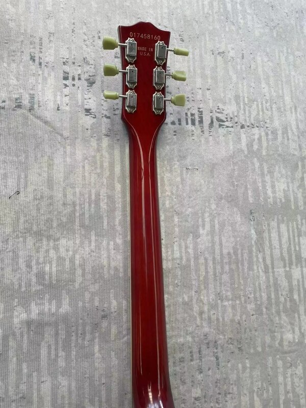 Есть логотип G! Новая популярная электрическая гитара, сделано в Китае, лимитированный выпуск шпона! Корпус из красного дерева, искусственная кожа