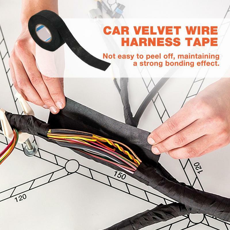 Cinta de gestión de cables de coche, arnés de cables automático, cinta de fricción, cinta de tela autoadhesiva para arnés de cableado eléctrico, resistente al calor