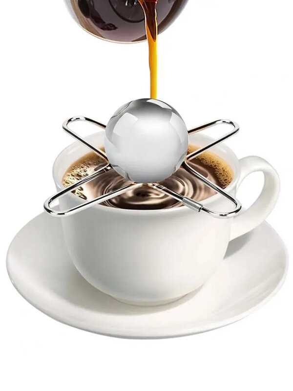 에스프레소 커피용 냉동 볼, 재사용 가능 냉각 커피 도구, 스테인레스 스틸 아이스 볼 냉각, 커피 향 향상 장치