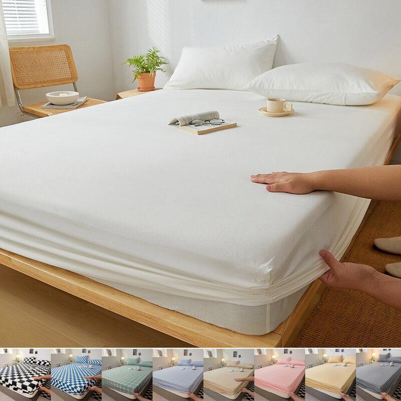 Spann betttuch aus Baumwolle mit rutsch festen, verstellbaren Matratzen bezügen für Doppel-Kingsize-Queensize-Bett 140x200 160x200x cm