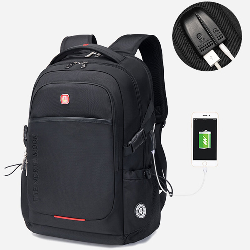 SUUTOOP ผู้ชายกันน้ำ15.6นิ้วแล็ปท็อปกระเป๋าเป้สะพายหลัง USB Charing โน้ตบุ๊คกระเป๋านักเรียนกีฬากระเป๋า...