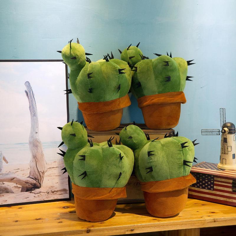 Cojín de felpa de Cactus, planta de peluche suave, juguete de felpa en maceta, almohada de Cactus de simulación, adorno de decoración de sofá de oficina en casa