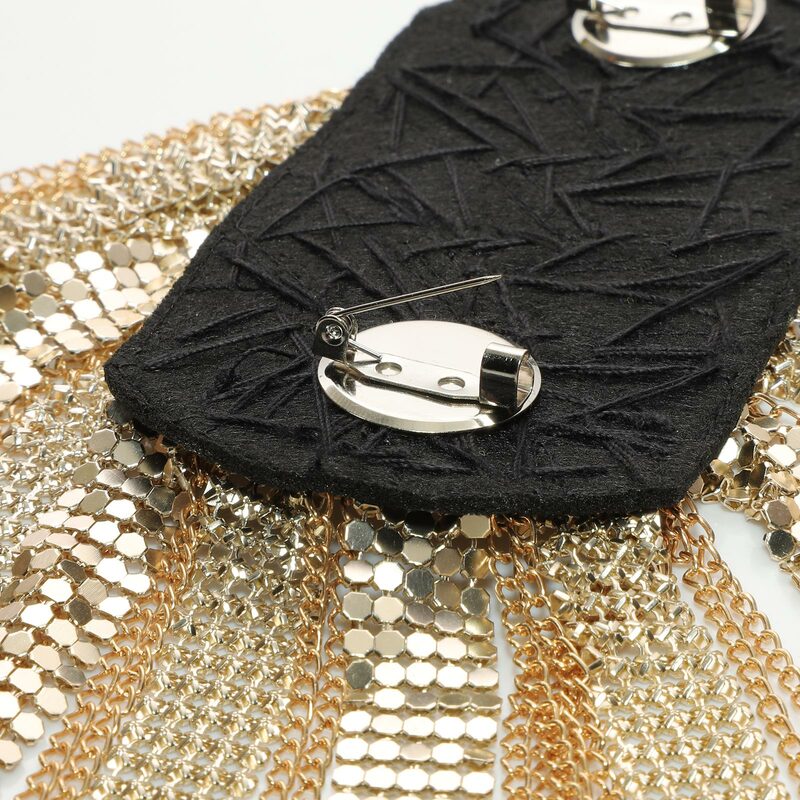 2Pcs Brooch Pin Shoulder Board Badge Rhinestones Metal Tassel Epaulettes Costume Accessories for Men And Women