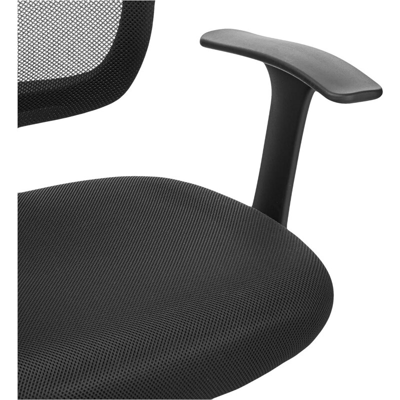 Silla de escritorio de oficina giratoria de malla con respaldo medio, Altura ajustable de 360 grados, con reposabrazos y soporte Lumbar