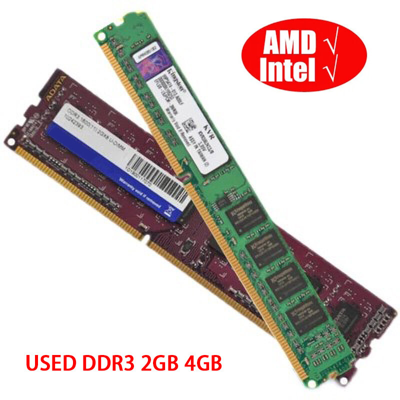 데스크톱 RAM용 PC3-10600/PC3-12800 메모리, 중고 분해, DDR3, 1333MHz, 1600MHz, 2G, 4G, 좋은 품질! 랜덤 브랜드