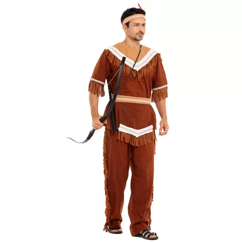 Indian Chief Kostuum Indianjager Boogschutter Cosplay Voor Mannen Purim Halloween Kostuums Volwassen