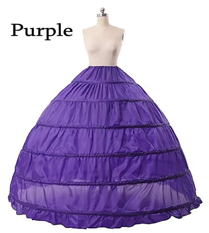 Colorful Ball Gown Petticoat Woman Rainbow Under Skirt Wear Vestido Branco Crinoline Purple Red Blue Petticoat