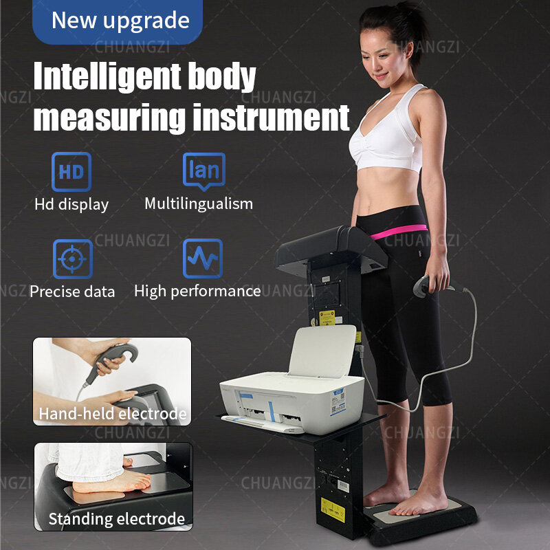 Kwantum 8 Elektroden Gymnastiekgebruik Apotheek Gezondheidsvetmeting Analyzer Stand Lichaamssamenstelling Analyzer Bmi Bio-Impedantie Machine