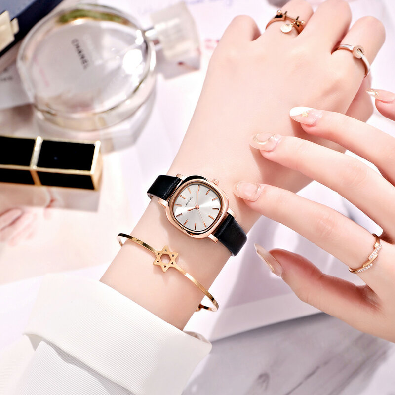 Moda nowy 2022 luksusowe kobiety bransoletka zegarki kwarcowe dla kobiet zegarek PU skórzany zegarek pani sport sukienka zegar prezent
