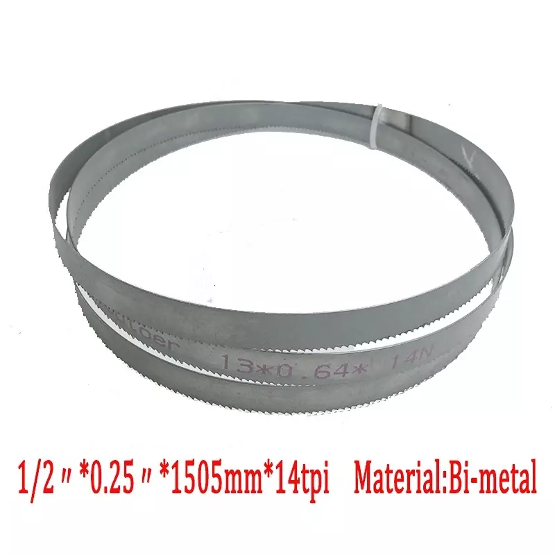 Hoja de sierra de banda metálica M42, accesorio metalúrgico de alta calidad, 59,3 "x 1/2" X 0,25 "o 1505*13*0,65 * 14tpi