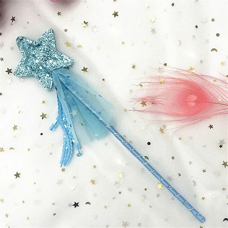 Dreamlike Star Fairy Wand stella a cinque punte Girls Wand Kids Stick Wand Plastic Role-playing Princess Wand Party Halloween