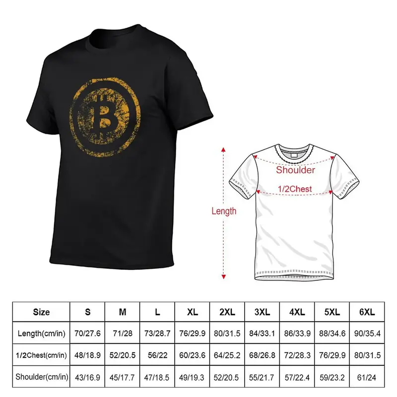 Camiseta Vintage con logotipo de Bitcoin Grunge para hombre, ropa hippie, blanca, tallas grandes, estampado animal, gran tamaño