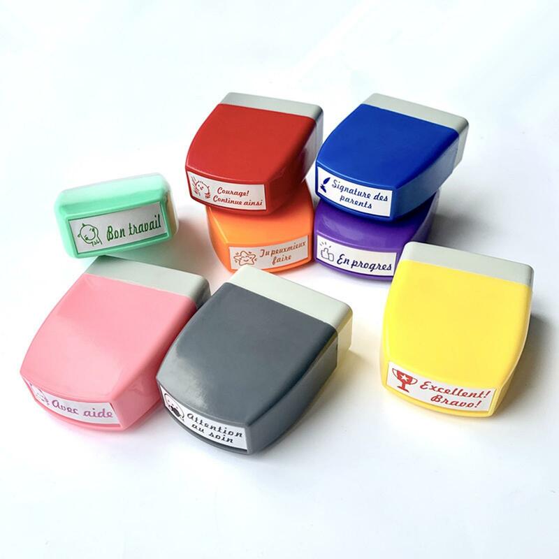 8 Pieces Kids Stamps Set Carnival Prizes Homework Assorted Stamps Self Ink Stamps for Letter School Card Making Classroom Girls