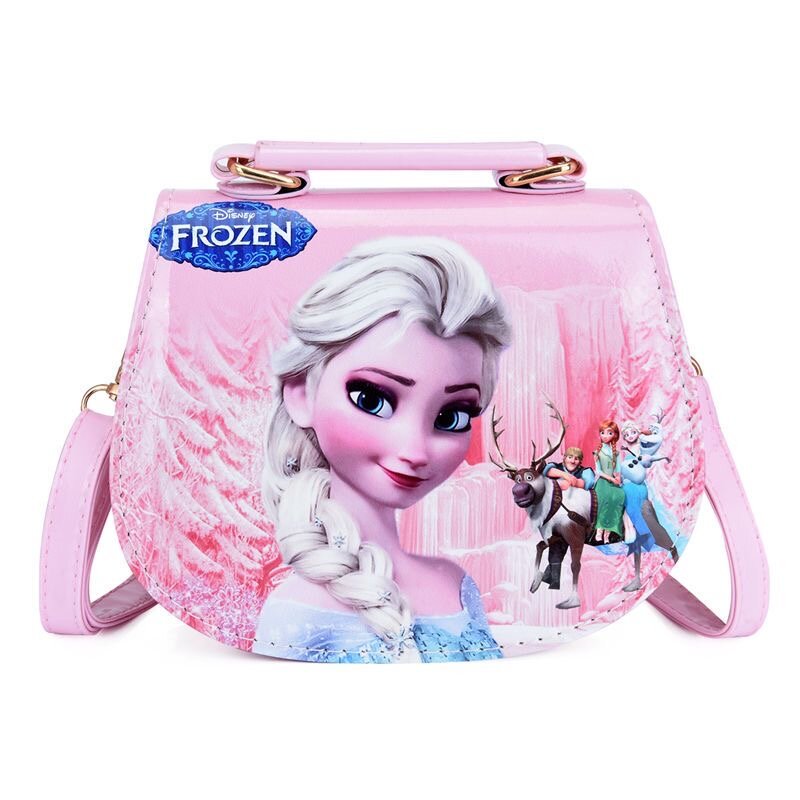 Disney jardim de infância menina congelado princesa bolsa de ombro pu crianças dos desenhos animados elsa bolsas viagem tomada crossbody saco
