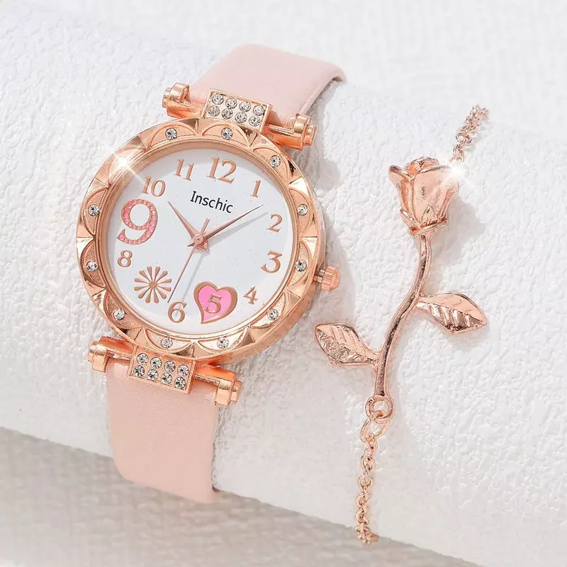 Jam tangan wanita Fashion mewah Multi warna tali kulit PU jam tangan wanita kuarsa gelang Aloi untuk hadiah wanita Relógio Feminino