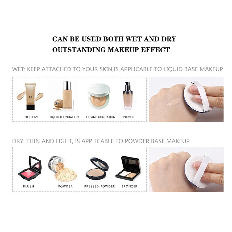 Professional Round Shape Makeup Puff Foundation BB Cream Powder Puff Portable Soft Cosmetic Puff Makeup Tools Random Color