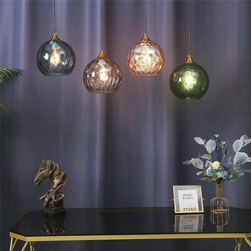 Modern LED Ceiling Pendant Lamp Chandelier Glass Ball Pendant Lights Bedroom Dining Room Decor Bedside Kitchen Fixturs Lustre