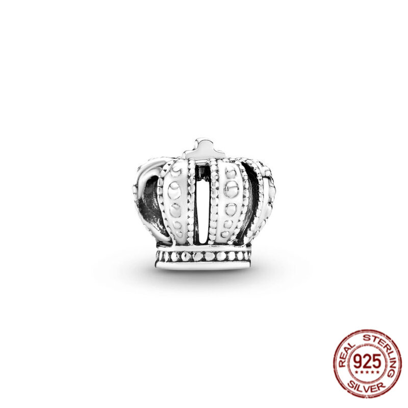 925 Sterling Silver Regal Crown Charm Bead Fit originale Pandora bracciale collana gioielli per le donne regalo