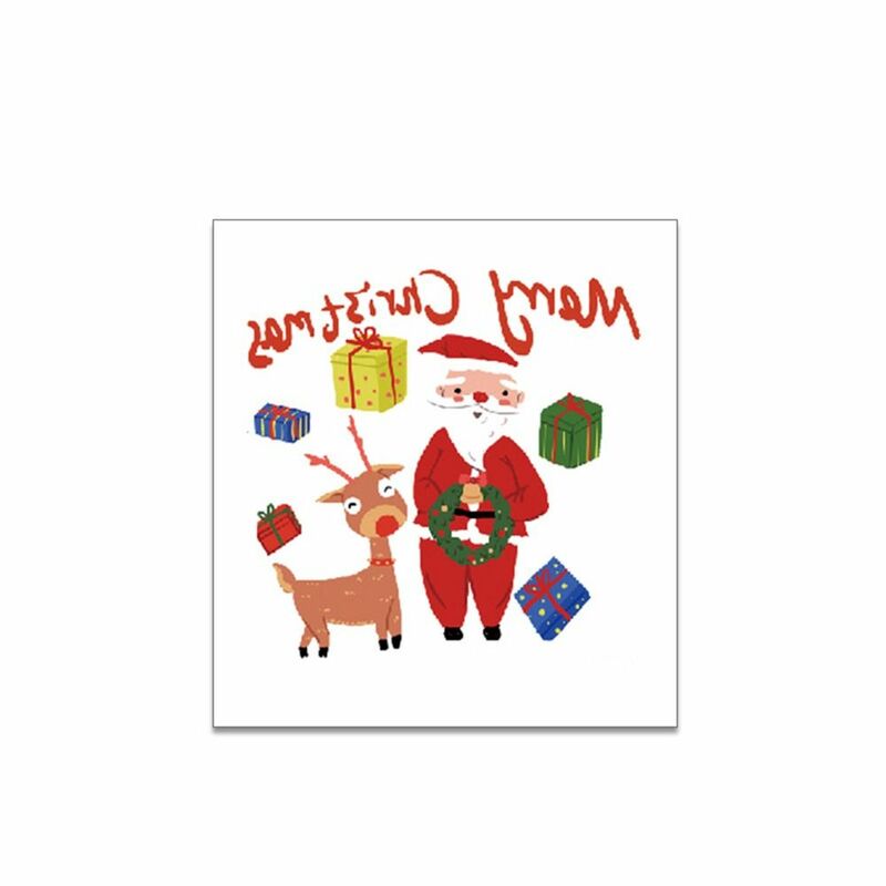 오래 지속되는 크리스마스 임시 문신 스티커, 눈사람 방수 일회용 문신 스티커, 귀여운 산타 클로스, 20 개